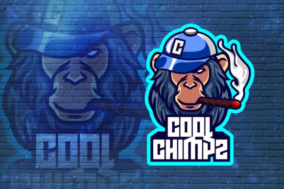 Cool Chimps E-Sport Logo Graphic Vector