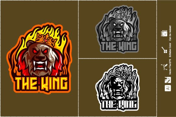 Discover The King E-Sport Logo Graphic Vector
