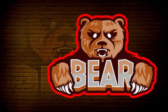Enhance Your Gaming Team's Brand with the Brown Bear E-Sport Logo Graphic