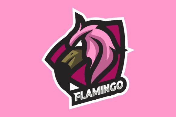 Flamingo Illustration Logo Graphic: A Versatile Design for Gaming and E-sport Brands