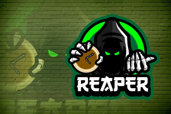 Green Reaper E-Sport Logo Graphic: A Versatile and High-Quality Design for Your Gaming Team