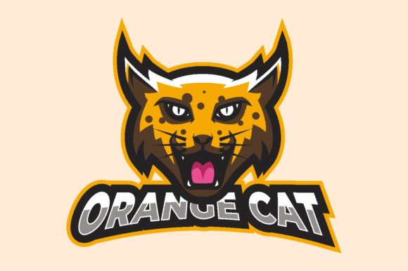 Orange Cat Logo: Perfect for Gaming and E-sport