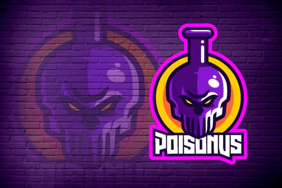Poisonous Skull E-Sport Logo Graphic: A Bold and Versatile Design for Your Gaming Team