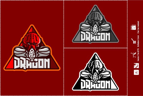 Red Dragon E-Sport Logo for Gaming Teams
