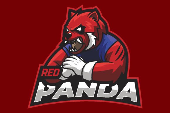 Red Panda Illustration Logo Graphic: Perfect for Gaming Teams and E-sport Brands