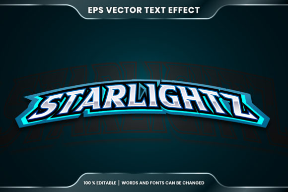 Text Effect in Starlight Words: A Versatile Glow Blue Color Logo Solution
