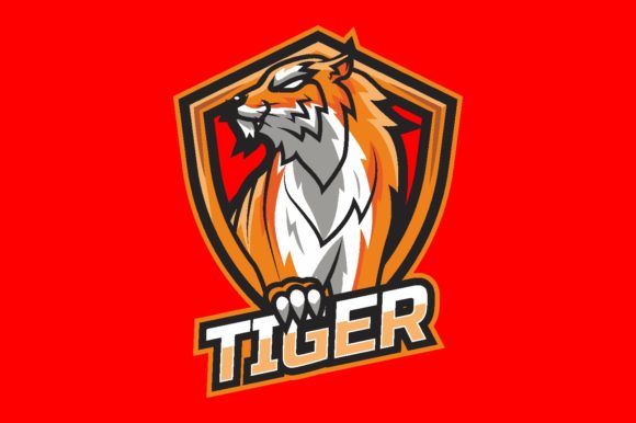 Tiger Shield Illustration Logo Graphic: A Versatile Design for Gaming and E-sport Teams