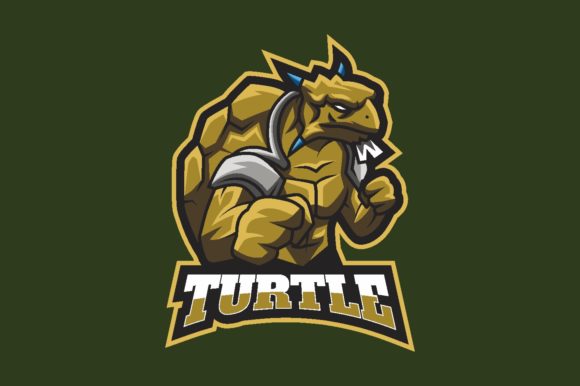 Turtle Hero Illustration Logo Graphic: A Versatile Design for Your Gaming Brand