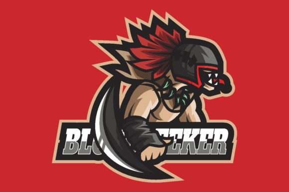 Unleash Your Gaming Brand with the Blood Seeker Illustration Logo Graphic