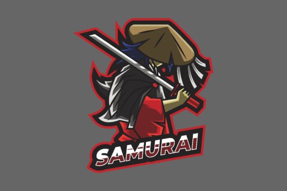 Unleash Your Gaming Brand with the Samurai Illustration Logo Graphic