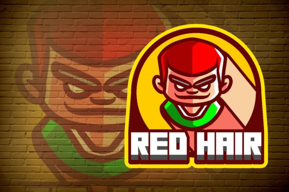 Unleashing Creativity: The Red Hair Hero E-Sport Logo Graphic for Modern Gaming Teams