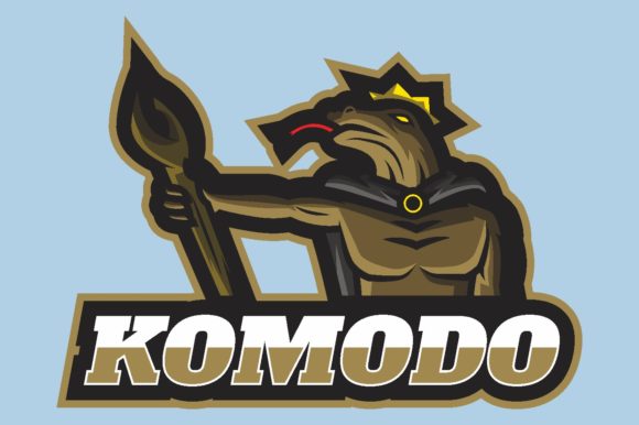 Unlock Your Gaming Brand with the Komodo Spear Illustration Logo Graphic