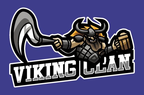 Viking Clan Illustration Logo Graphic: A Versatile and High-Quality Design for Gaming and E-Sports