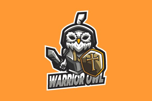 Warrior Owl Illustration Logo Graphic: A Versatile Choice for Your Gaming Brand